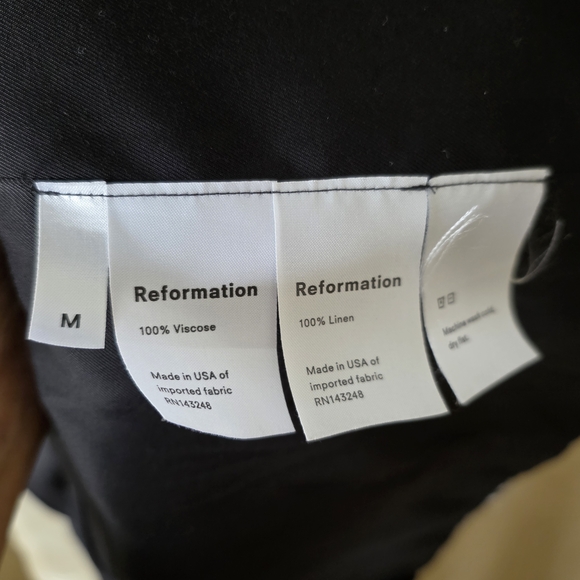 Reformation Black and White Gingham Linen Blazer - Picture 7 of 8